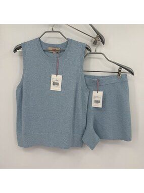 Kilte Collection Carrie Cotton-Cashmere Tank & Alex Knit Shorts Matching Set S/M